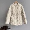 女性のジャケット綿パッド入りジャケット2021冬ミッドロングスリムパンスーツ