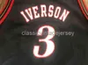 Stitched Custom Rare Allen Iverson #3 Champion Jersey Toddler Basketball Jerseys