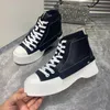 Vår Höst Flat Bottom Platform Boots High Gang Canvas Sko Round Toe Lace - Up Sneakers Ladies Andas Casual Shoes 2021