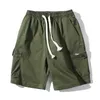 Pantaloncini da uomo Estate Plus Size Cotone Elastico in vita Lavoro Bermuda Pantaloni larghi larghi Army Green Cargo maschile Casual Short 210806