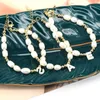 5 pcs, natural freshwater pérola beads braceletes artesanais frisado letra shell encantos pulseira 2021 mulheres menina jóias