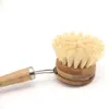 Naturligt trä Långt handtag Pot Brush Kitchen Pan Dish Bowl Washing Cleaning Brush Hushåll Rengöringsverktyg6600332