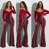 Zkyzwx Fall Two Piece Overaller Kvinnor Ställ av Axelbandage Toppar Mode Plaid Sling Bodycon Jumpsuit Night Club Outfits Passar Y0625