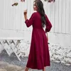 Sexy boho Dress female summer vacation casual Embroidery Mid-Calf Bohemian women's large swing red dress vestidos 210508