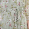 Johnature Spring Loose Plus Size V-neck Nine Points Sleeve Retro Dress Simple Comfortable Floral Print Women Dresses 210521