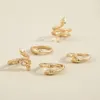 S2704 bijoux de mode Knuckle Ring Set serpents géométriques empilables anneaux Midi anneaux ensembles 5 pièces/ensemble