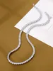 INS TOP SELL Tennis Chain Pendant Hip Hop Fashion Jewelry Gold Filled White Cubic Zircon Cz Diamond Gemstones Eternity Party Women Wedding Necklace Gift