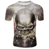 Men's T-Shirts 2022 3D Printing Skull Death Domineering Cool Punk Summer Fashion Casual Hip-Hop Short-Sleeved T-shirt Street Top