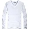 2021 T-shirt da uomo elastica con scollo a V a maniche lunghe Maglietta per T-shirt per Lycra maschile e t-shirt in cotone uomo Abbigliamento Tshirt Marca Tees Y0809