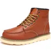 Designer-Herren-Arbeitsstiefel, kurze Herren-PU-Freizeit-Stiefelette mit runden Zehen, Freizeitschuhe für Herren, rutschfeste warme Schuhe