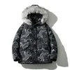 Parkas imperméables pour hommes d'hiver dans des vestes de neige longues et chaudes, impression à capuche décontractée vêtements rembourrés de coton en vrac manteaux de mode M-5XL 210524