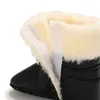 Automne hiver enfants bottes bébé fille bottes en cuir synthétique polyuréthane chaussures décontractées premiers marcheurs nouveau-né mignon antidérapant semelle souple chaussure G1023
