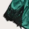 2pcs sexig underkläder pajama set svart spets sling stora storlekar sommar ärmlös grön pijama kvinnors sovkläder outfits q0706