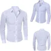 Camicie a maniche lunghe da uomo Casual Chemise in raso di seta Stampato Business Formale Regular Fit Abbigliamento moda uomo Primavera Autunno 210721