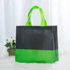 Storage Bags 1PC Non-Woven Fabric Reusable Grocery Bag Tote Large Capacity Handbag Color Block