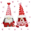 Wystrój świąteczny Dzianie miłości bez twarzy Gnome Doll Ornament Walentynki Pluszowy Tumbler Gospodarstwa Domowego Ornamenty Ozdoby Prezenty Dla Dzieci