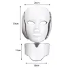 Estoque EUA 7 Cor LED Luz Terapia Face Máquina De Beleza Ledfacial Neck Mask com Microcurrent para Removedor de Ruos Removido