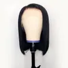 13x6 Bob Transparent Human Hair Wigs pré -arrancados osso reto curto 4x4 5x5 Bob peruca para mulheres negras