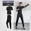 Yoga Outfits Casual Men Jogging Hooded Coat Sport Set Fitnessbyxor Running Wear Outdoor Jumpsuit Gym 2 stycken