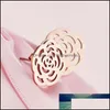 Oorbellen sieraden 18kgp rose goud kleur titanium stalen camellia klassieke 316L roestvrij voor vrouwen opmerking fade (GE105) 1 druppel levering 2021 D