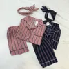 Plus Size Summer Fashion Women Pajamas Turn-down Collar Sleepwear 2 Two Piece Set Shirt+Shorts Striped Casual Pajama Sets 210518