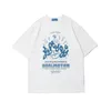 Harajuku T-Shirt Uomo Giapponese Bowling Stampa T-Shirt Streetwear Magliette Manica Corta Casual Top Cotone Bianco 210527
