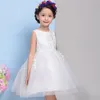 CALDO bianco grande fiocco ragazze abiti per tulle pizzo neonato spettacolo fiore ragazza vestito per matrimonio e compleanno offerta speciale 738 V2