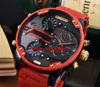 Nya DZ7430 Men's 2 0 Röd rostfritt stål Case Chronograph Watch 7430270T