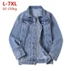 Giacca di jeans da uomo Plus Size 5XL 6XL 7XL Light Blue Men Fashion Design Spring Large Male Oversize Jean 210811