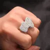 Europa en amerika populaire mode mannen vrouwen ring goud zilver kleur bling cz diy aangepaste naam letters ring voor bruiloft