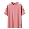 Tendência da marca mens verão t-shirt homens de manga curta camiseta manga curta cor pura homens camiseta t-shirts para tops masculinos 4xl 210603