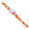 ! Geneva arco-íris cristal strass relógio de silicone geléia link faixa senhoras mulheres relógios relógios de pulso