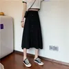 Purple Womens Skirt Vintage Plus Size Clothes Long Skirts Autumn Black Harajuku High Waist Streetwear Fashion Ladies Office 210619