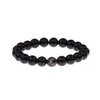 German Fashion Casual Bracelet Natural Bright Black Stone Beads Beaded Gold Color Football Shape Zircon Decorative Bracelet