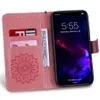 Flip PU étuis en cuir pour Huawei Y5 Y6 Y7 Y9 Y7P Y6P Y9A Prime Tournesol Portefeuille Couverture Carte Poche