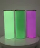 20oz Straight Sublimation Glowing Tumbler Skinny cups glow In Dark Stainless Steel Double Wall Insulated Cup Coffee Bottle Water Bottles portable Travel Mugs