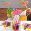 Disposable Dinnerware Umbrella Shape Cocktail Colorful Bar Accessories Multifunctional Home Beach Party Tool Kitchen Drinking Straw