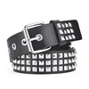 Ceintures Unisexe Fashion Belt Rivet for Women Mmen Punded Punk Rock With Pin Boucle femme noire CEinture Femme238b