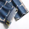 Męskie dżinsy Perfectangle marka dżinsowe spodnie proste lampę luźne krawat barwiony khaki niebieski moda cztery pory roku