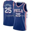 Mens Women Youth Ben Simmons #25 Swingman Jersey stitched custom name any number Basketball Jerseys