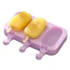 Silicone Popsicle Molds tools DIY Homemade Cartoon Ice Cream Maker Mould With 50 Wood Stick JK2006XB