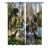 3D Cartoon Dinosaur Window Treatments Curtains Valance Living Room Curtain Curtains Bedroom Decor Kids Room Curtain 210712