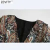 Zevity Women Vintage V Neck Cashew Nuts Print Elastic Waist Kimono Midi Dress Femme Retro Casual Slim A Line Vestido DS4828 210603