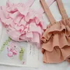 Spring Summer Baby Girls Bodysuits Soild Colour Tutu Skirt Cake Dress born Clothes Toddler Outfits E37 210610