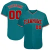 Personnalisé Aqua Red-Black-2 Jersey de baseball authentique