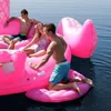 6-7 Person uppblåsbar jätterosa flamingo pool float stor sjö flottör Uppblåsbar enhörning påfågel flytande ö vatten leksaker bad pool2892