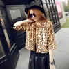 Vinter Koreanska Kvinnors Super Mjuk Liten Coat Spänne Fur Short Seven Sleeve Leopard Mönster Mångsidig 211207