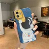 IPhone 13 Pro Max 케이스 12 12Pro 11 11Pro Mini 12mini SE2020 X XS XR 6 6S 7 8 Plus 전화 케이스 실리콘 보호 커버 Painted Cartoon Spaceman 정확한 구멍 위치
