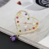 Pins, broches fashion design hart broche vrouwen sieraden multicolors stone metalen revers esthetische pins groothandel / druppel