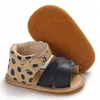 赤ちゃん男の子女の子Lepordの靴夏のサンダル滑り止めオープントゥ幼児フラットクロスクロスストラップ0-12ヶ月ファーストウォーカー